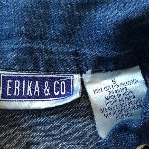 Embroidered denim button down - Picture 4 of 4